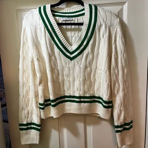 Uniqities Boutique Brand Anna Rae Cable Knit Stripe Sweater